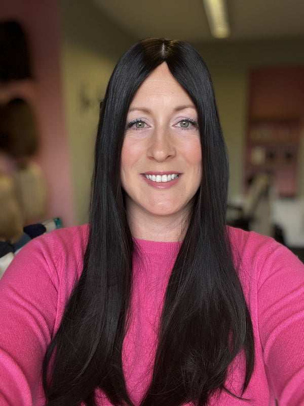 Her Hair My Head | NAOMI | Super Flat topper | 9x9" base | Silk top | 22" length