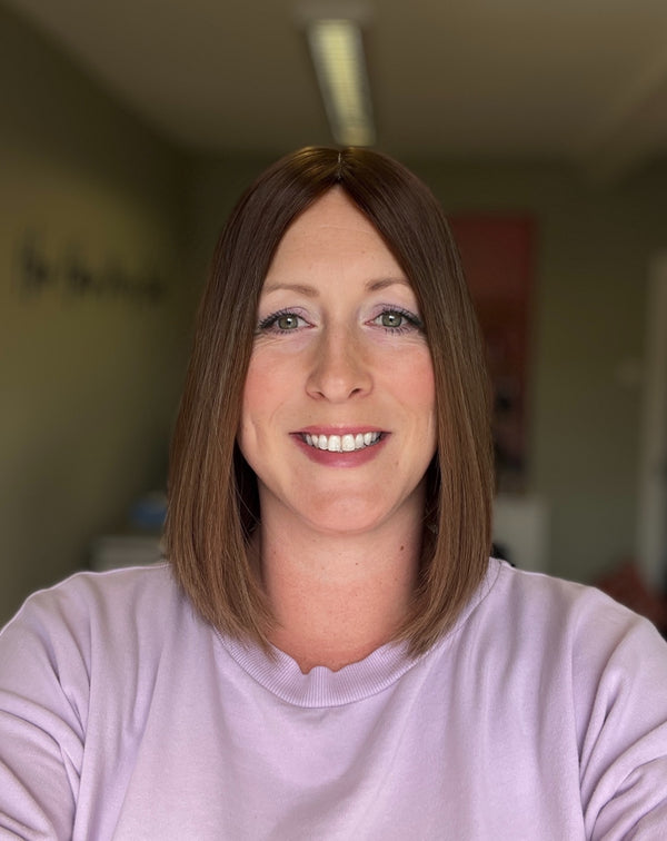 Her Hair My Head | JULIA | Super Flat topper | 7x7" base | Silk top | 12" length